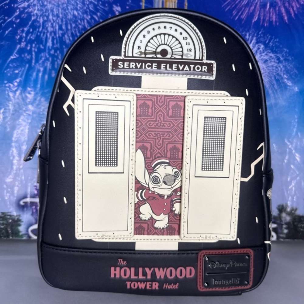 Disney parks Loungefly Hollywood studios tower of terror Stitch glow backpack